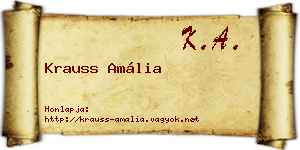 Krauss Amália névjegykártya