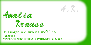 amalia krauss business card